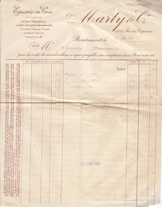 Facture ancienne Marty & Cie à Remiremont 1930 old french invoice bill - Picture 1 of 1