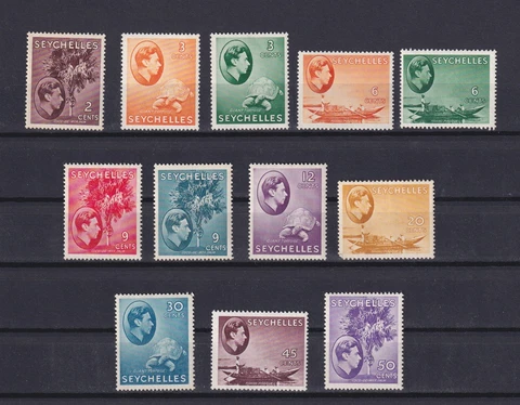 SEYCHELLES 1938, SG# 135-144, CV £273, Chalk-surfaced, part set, MH Cover