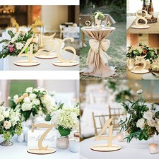 Table Decorations For Wedding Reception Table Number 1-10 Wooden With Base