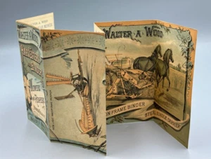Cosechadora WALTER WOOD Victoriana Granja Publicidad Tarjeta Comercial HOOSICK FALLS 1886 - Imagen 1 de 14