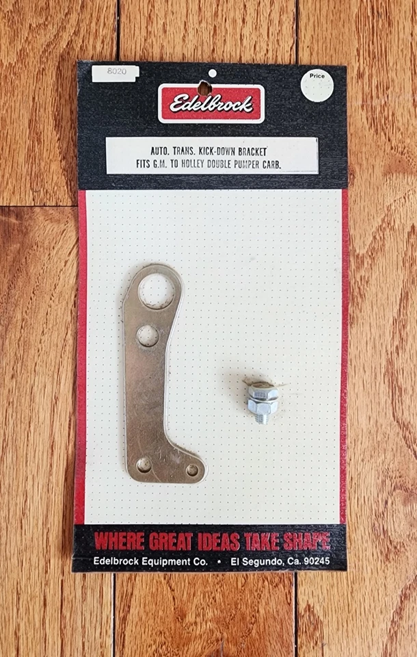 EDELBROCK AUTOMATIC TRANSMISSION KICK DOWN BRACKET #8020 FITS GM TO HOLLEY DBL - Image 1 of 1