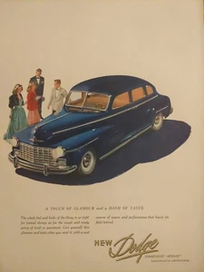1947 vintage Dodge automobile print ad.  Blue sedan, Original item post WW2 - Picture 1 of 1