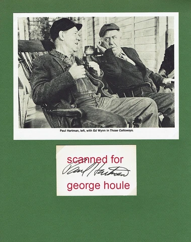 PAUL HARTMAN - SIGNED - ANDY GRIFFITH - MAYBERRY - INHERIT THE WIND - CALLOWAYS Cover