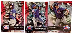2023 Bowman Platinum Ice Foil Seiya Suzuki Nelson Velazquez James Triantos CUBS - Picture 1 of 2