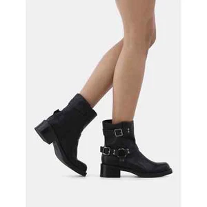 No Boundaries Damenstiefel Größe US 6 schwarz Schnalle Motorrad kostenloser Versand - Bild 1 von 6