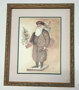 Anticuado Estampado de Navidad enmarañado y enmarcado de Santa Claus SN LE 174/1000 - Imagen 1 de 6