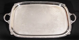 Portsmouth EPC Silverplate Butler's Serving Tray Ornate Etching 25" - Picture 1 of 7