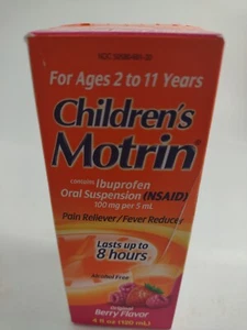 Kids Motrin Ibuprofen Kids Medicine, Berry Flavored, 4 fl. oz Children's - Picture 1 of 4