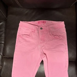 Girls Pink Jean Capris By Tinsey Size 12 - Picture 1 of 3