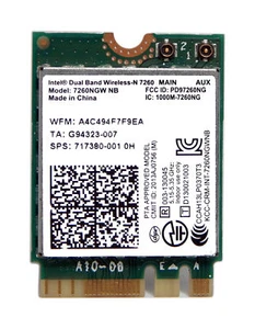 717380-001 intel Dual Band Wireless-N 7260 7260NGW NB WLAN WiFi Card 802.11abgn - Picture 1 of 1