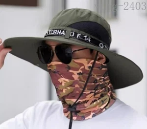 Bucket Hat Wide Brim Summer Sunblock Outdoor Fishing Cycling Breathable Sunhat - Picture 1 of 26