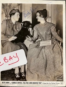 FOTO FIRMADA 8x10 de Bette Davis autógrafo certificado de autenticidad JSA todo esto y el cielo también - Imagen 1 de 4