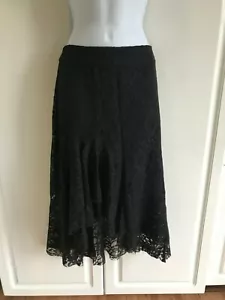 New Women’s Who What Wear Skirt size 8 Black Floral Knitted High Low Hem Sexy - Picture 1 of 9