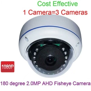 Telecamera panoramica 180 gradi AHD 1080P antivandalo CCTV visione notturna telecamera a cupola - Foto 1 di 10