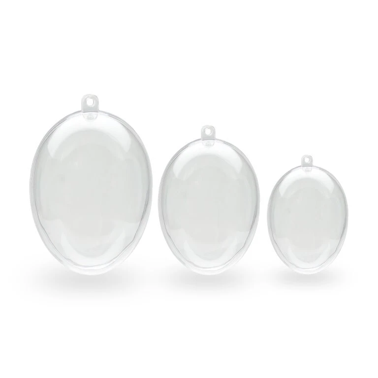 NaDeco Kunststoffeier transparent glasklar zum in 3 Größen wählbar 60,80,100mm - Bild 1 von 1