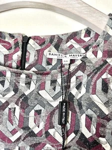 DANIEL & MAYER Purple Pink Silver Sparkle Dress Size 44 UK 12 Made In Italy - Picture 1 of 6