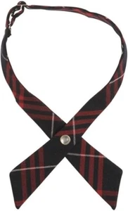 French Toast Girls' Adjustable Cross Tie, Navy & Red Plaid, ONE Size - Picture 1 of 1