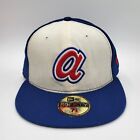 Atlanta Braves Hat Cap Fitted 7 3/8 New Era 59Fifty Cooperstown Collection Mens
