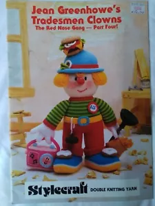 RED NOSE GANG, Part 4, Tradesmen Clowns - Jean Greenhowe Knitting Pattern - NEW - Picture 1 of 5
