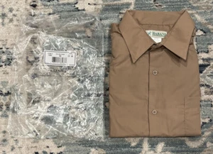 Vintage New Haband Brown Dress Shirt Long Sleeve Men's Style 1GC Sz 17M / Medium - Picture 1 of 6