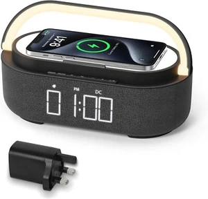Bluetooth Speaker with Radio, 15W Fast Wireless Charger, FM Radio, Bedside Light - Picture 1 of 13
