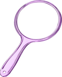 Hand Held Mirror With Handle Double Sided Makeup Mirror 1x/ 2x Portable Purple - Picture 1 of 11