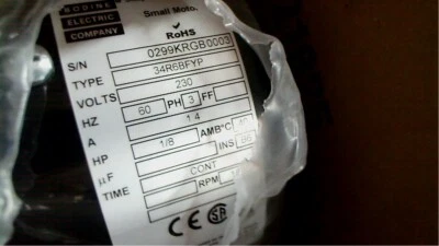 BODINE ELECTRIC 34R6BFYP 230v 33p 1800rpm free shipping  - Image 1 of 3