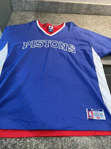 Vintage DETROIT PISTONS Official Shooting Shirt Jersey CHAMPION USA Cotton XXL Cover