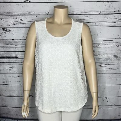 Joseph A. Blusa sin mangas mujer nueva con etiquetas talla 2X blanca - estrella crochet encaje superpuesto Foto 1 de 4