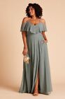 Birdy Grey Bridesmaid Dress- Chiffon Sea Glass Convertible Dress Size Curve 1X