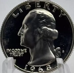 1968 S Washington Quarter Proof BLAST WHITE FLAWLESS GEM #2665 - Picture 1 of 4