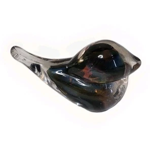 Bird Art Glass Figurine Multicolored Swirl  - Picture 1 of 9
