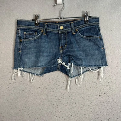 Citizens Of Humanity Naomi Stretch Denim Low Waist Frayed Jean Shorts Size 30 - Image 1 of 4