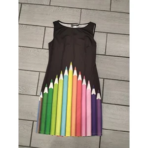 The Pyramid Collection Womens Black Sleeveless Pencil Print Dress Size S - Picture 1 of 4