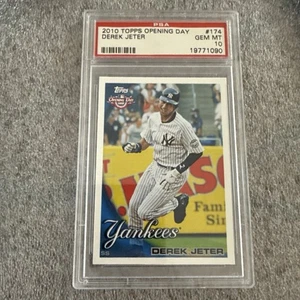 2010 Topps Opening Day Card # 174 NY Derek Jeter PSA 10  HOF Yankees SP POP 12 - Picture 1 of 8