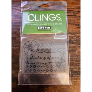 Hero Arts Remountable Rubber Cling Stamp Block Thinking Of You - Picture 1 of 2
