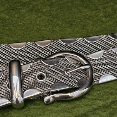  ЖЕНЩИН плюс размер серебряная сетка 40-48» XXL ремень, стильный универсальный и красивый! - Изображение 1 из 4