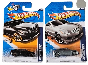 2 Hot Wheels 2012 Faster Than Ever Infiniti G37 Black & Silver 2011 - Picture 1 of 2