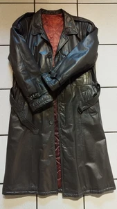 Ledermantel Gr 46 vintage grau wie neu vintage retro Trench style - Bild 1 von 9