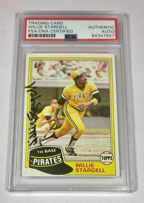 1981 Topps WILLIE STARGELL HOF MT SIGNED AUTO Baseball Card #380       (d. 2001) - Image 1 of 2