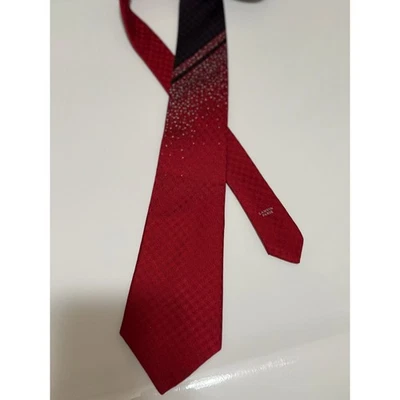 Corbata de seda vintage Lanvin Paris años 90 para hombre - corbata - roja y negra abstracta Foto 1 de 4