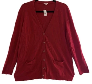 Talbots Strickjacke Pullover Damen Gr. XL Rot Urlaub Langarm Neu mit Etikett Taschen        - Bild 1 von 17