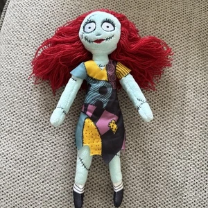 Disney Nightmare Before Christmas Sally Phunny Plush 10” Blue Stitches Red Hair - Picture 1 of 10