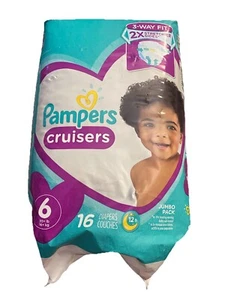 New & Sealed 2018 Pampers Cruisers Size 6 (35+lbs /16 kg+) Diapers 16 Ct - Picture 1 of 6