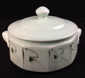Piatto vaso coperto hendecagon smaltato arte ceramica studio fatto a mano firmato - Foto 1 di 11