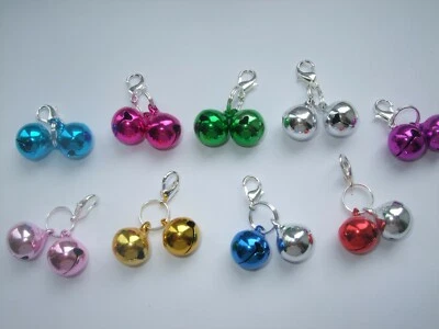 2 Cat collar bells Save Birds Wildlife Bell kitten small dog lobster clip purse