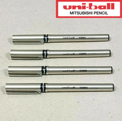 4 x Uni-ball Eye Pigment Ink Deluxe Roller Ball Pen Black 0.7mm Fine UB-177 - image 1 of 4