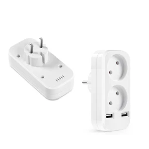With dual socket 5V 2A output style Adapter USB Plug Dual white European - Picture 1 of 8