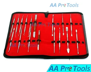  17 Pcs Dental Ortho Student Lab Technician PK Thomas Spatula Carvers Case & Set - Picture 1 of 3