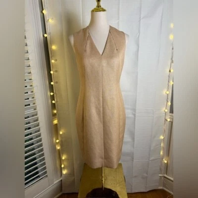 Vestido Elie Tahari dorado para cóctel o negocios informal Foto 1 de 4